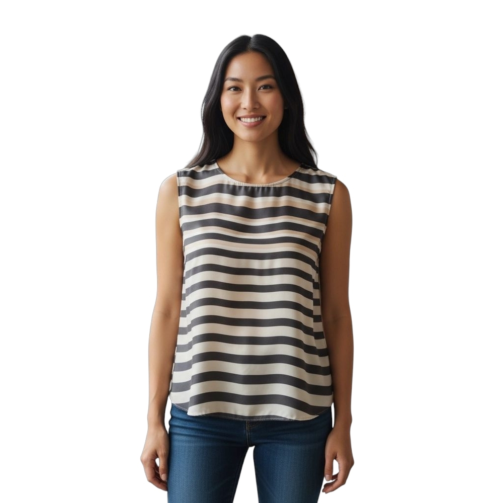 Striped Black and White Women's Top